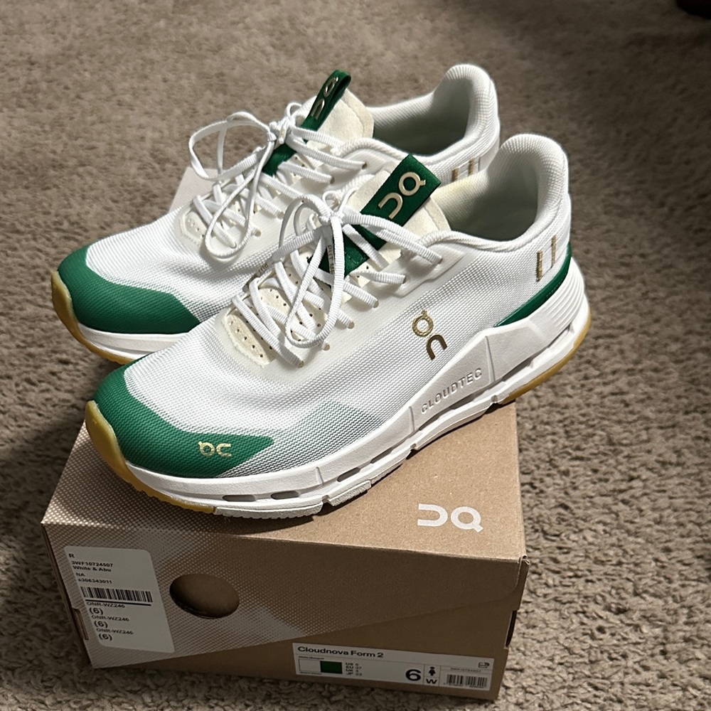 On Cloudnova Form 2 White and Green Sneakers - REVOLVE EXCLUSIVE